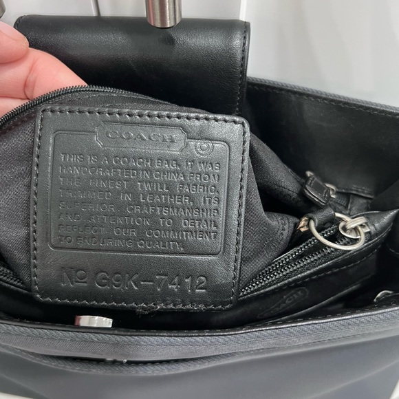 Coach Mercer Gray Nylon & Black Leather Trim Shoulder Bag Vintage - Picture 4 of 6